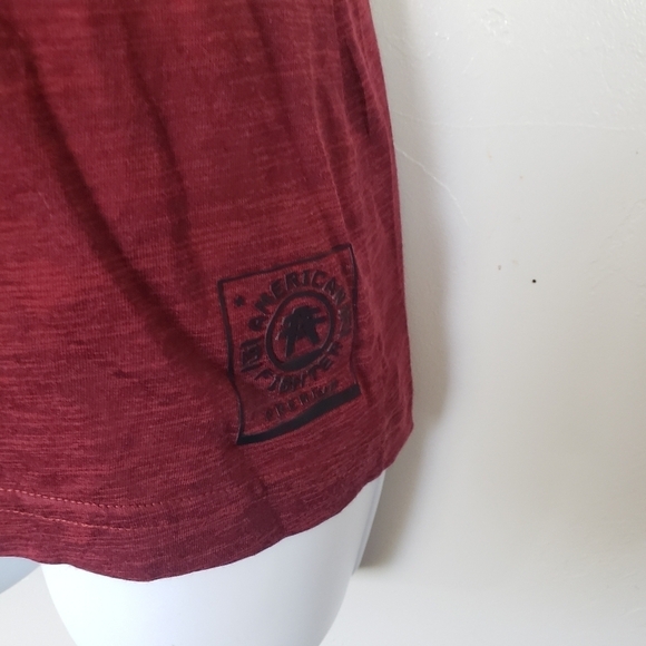 American Fighter Women's XS Burgundy Red Short Sleeve Shirt Graphic Tee Top - Picture 5 of 6